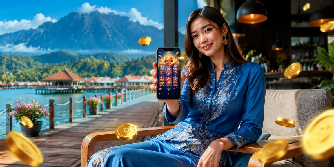 Wanita berbaju kurung dari Sabah menggunakan kasino mudah alih